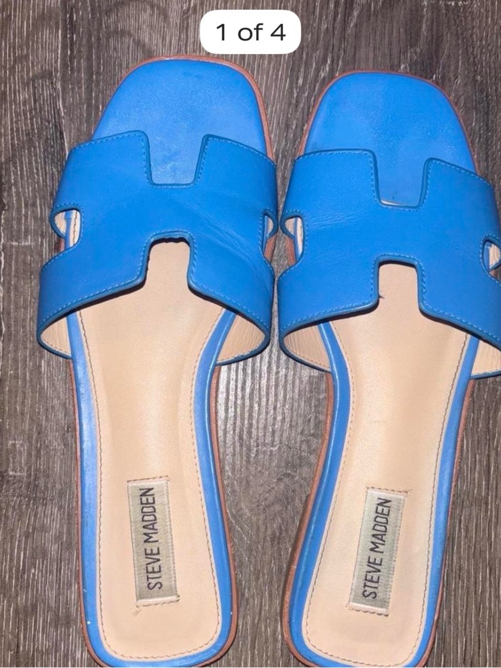 Steve Madden Blue Leather Slide Sandal
